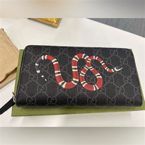 gucci kingsnake zip around wallet|gucci kingsnake wallet used.